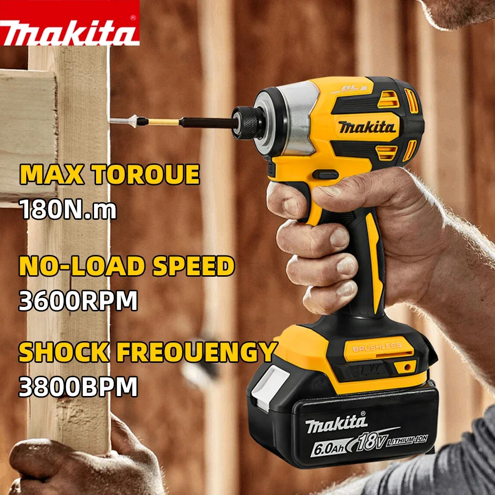 Makita  NEW DTD173 18V Cordless Impact Driver 180 N.m Brushless Electric Drill Screwdriver LED Light Multi-function Househol