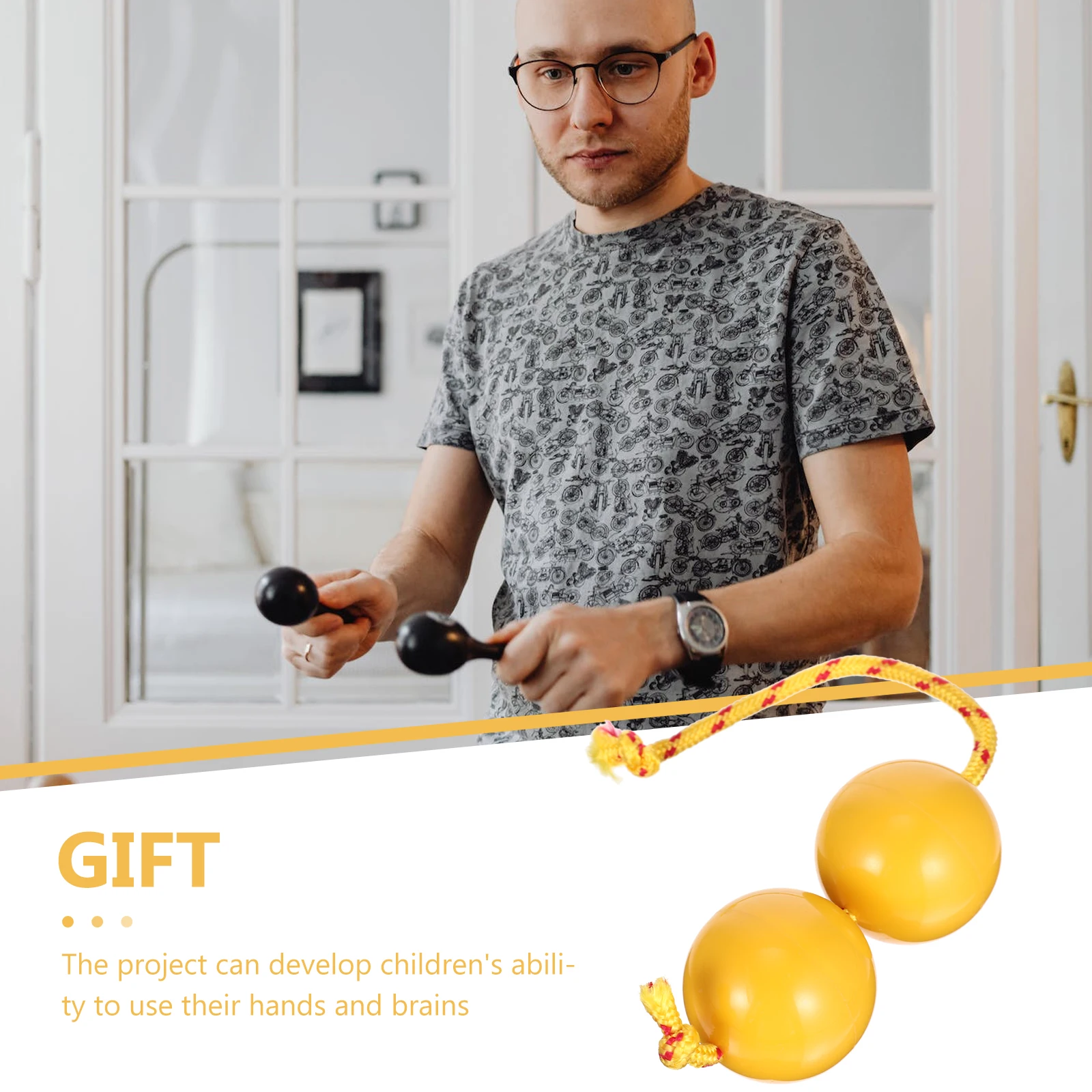 

Maracas Percussion Instrument Kids Musical Instruments Toy Hand Climbing Rope Funny Shaking Toys Child