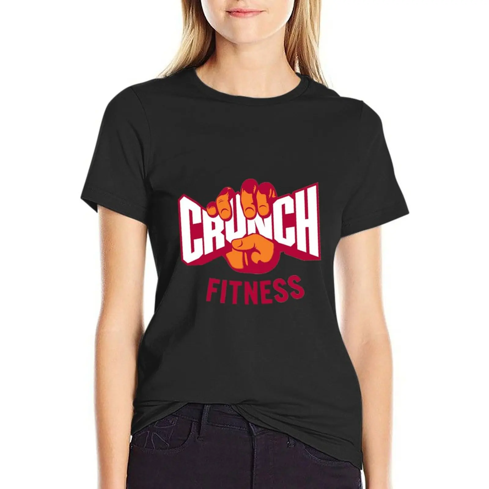 Attractive Crunch Fitness Logo T-Shirt Short sleeve tee Aesthetic clothing Womens graphic t shirts