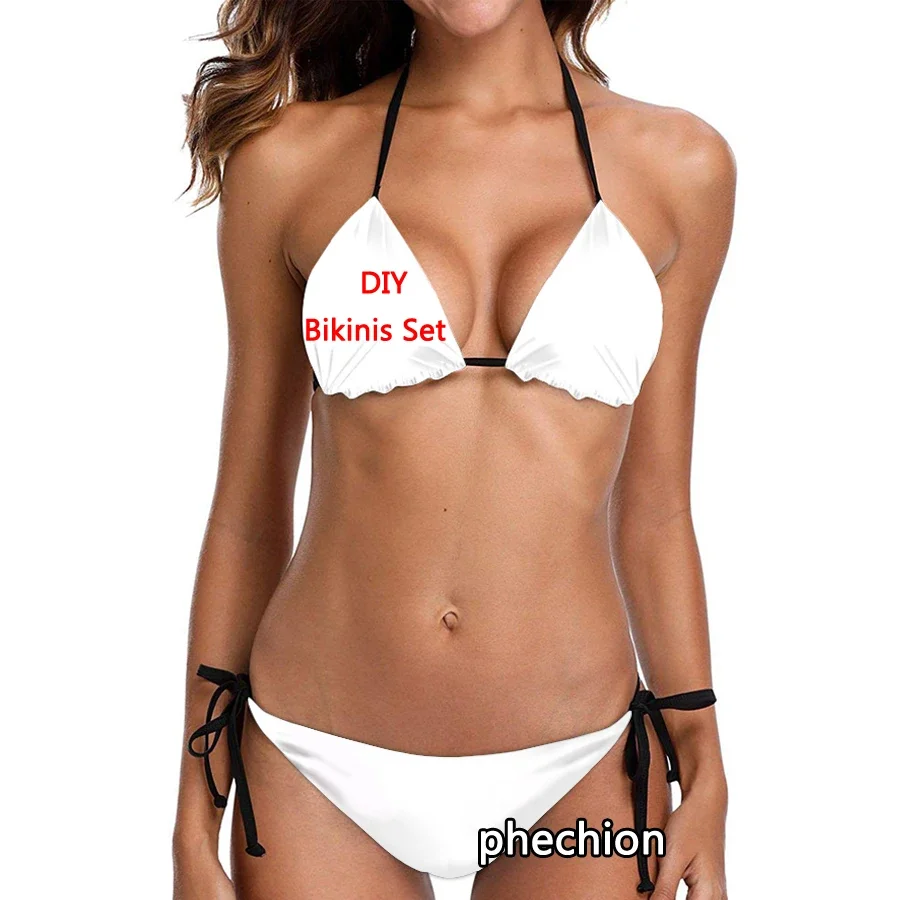 

phechion Sexy Cute Bikinis Swimsuit DIY 3D Print Fashion Sandbeach Swimming Suit For Women Bikinis Set K01