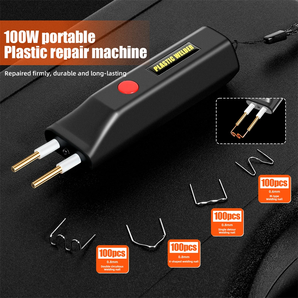 Imagem -03 - Mini Máquina de Solda Plástica sem Fio Grampeador Quente Portátil Reparo de Amortecedores do Carro Ferro de Solda Pistola Soldadora Plástica Carga Usb 100w