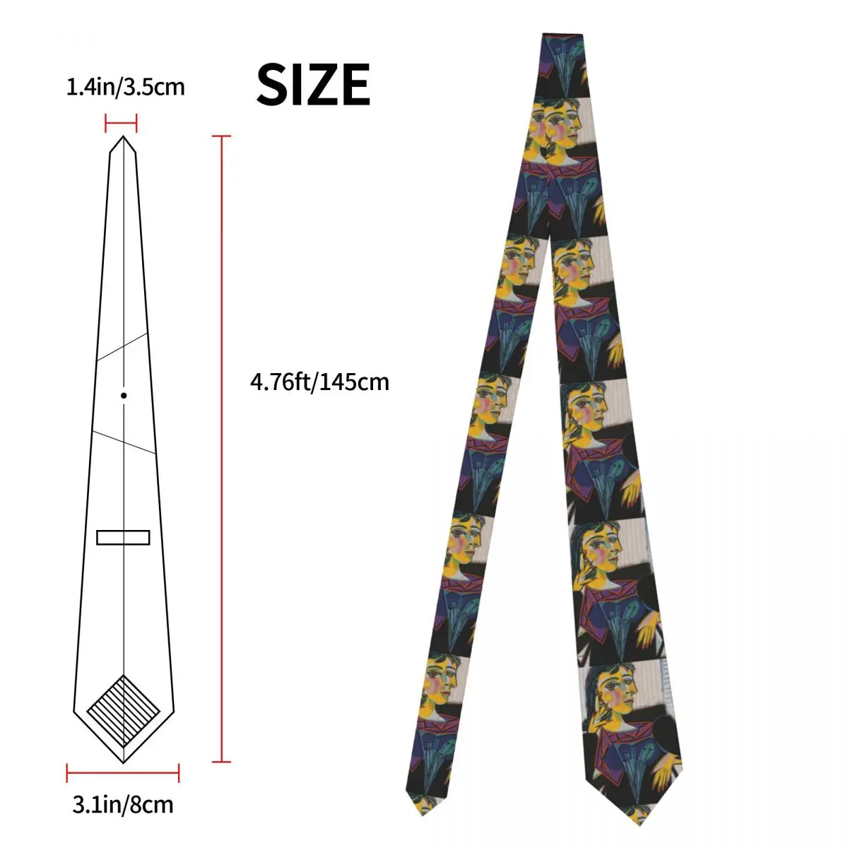 Fashion Portrait Of Dora Maar Ties for Office Custom Men Pablo Picasso Necktie