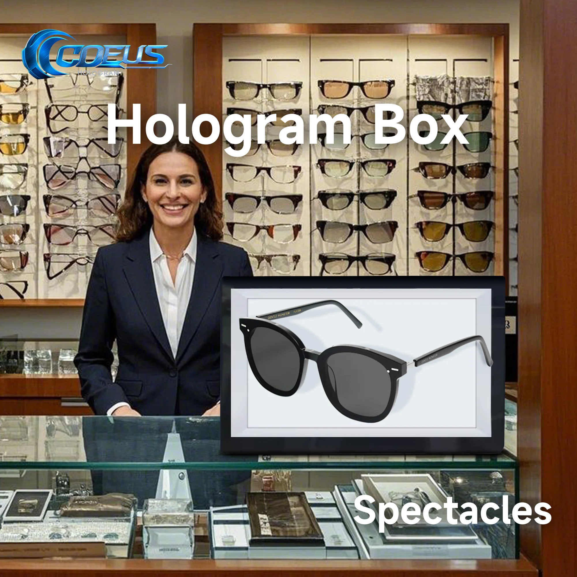 3D Transparent LCD Display Cabinet Window Light Transmission Touch Machine Monitor 21.5/32/43/55 Inch