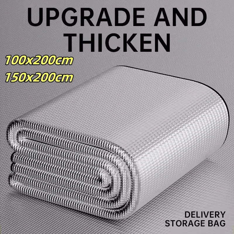 حصيرة مقاومة للماء على الوجهين الألومنيوم فيلم الرطوبة واقية حصيرة المحمولة سجادة للرحلات خيمة خارجية التخييم الشاطئ الرطوبة واقية حصيرة