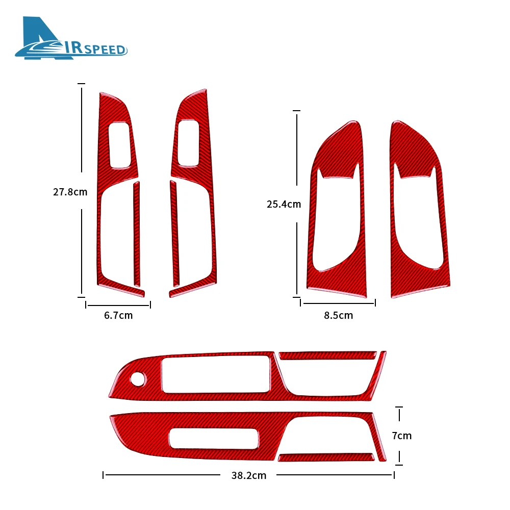 Real Soft Carbon Fiber Car Sticker For Subaru WRX 2018 2019 2020 2021 Door Window Switch Button Panel Interior Accessories