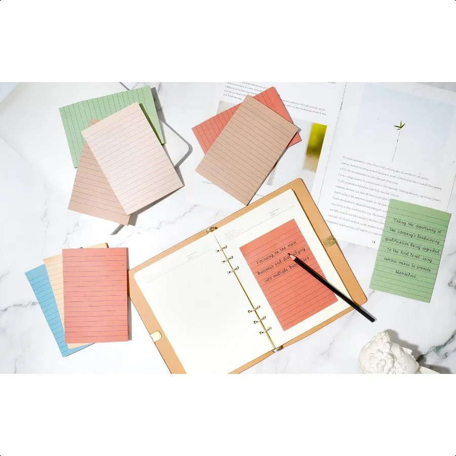 9 blocs de notas adhesivas forradas, 4x6 en colores postales, almohadillas autoadhesivas, Bloc de notas con poder adhesivo, su bloc de 40 hojas