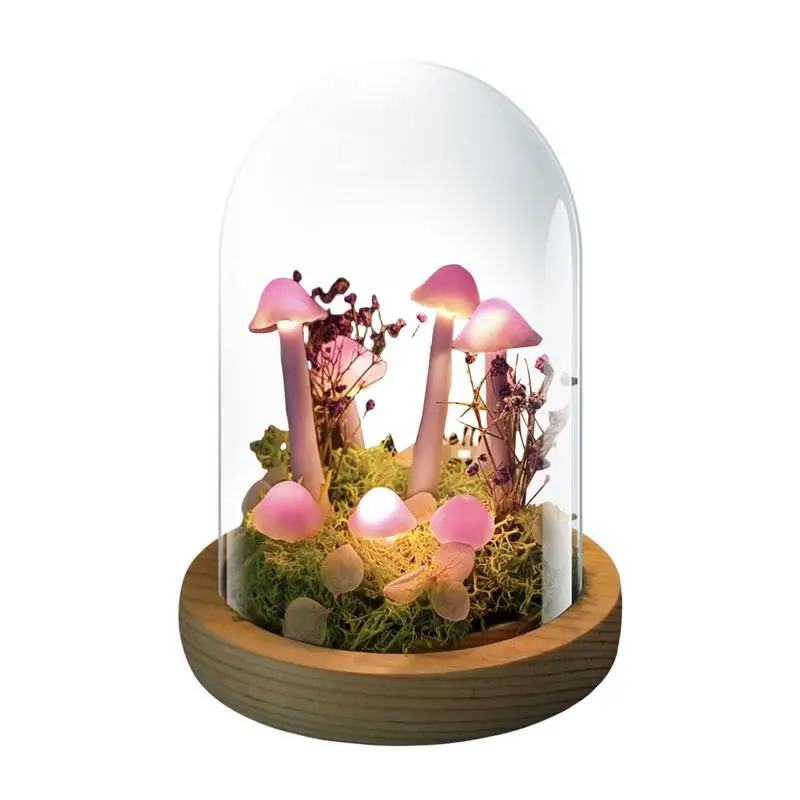 Mushroom Lamps Handmade LED Mushroom Lamp Novelty Nightlight Project Small Mushroom Lamp Arts And Crafts For Girls