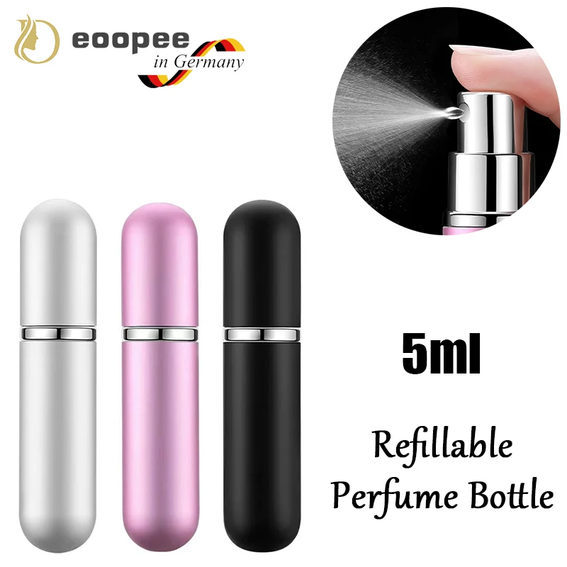 5ml Portable Mini Refillable Perfume Bottle With Spray Pump Funnel Empty Cosmetic Containers Atomizer Bottle For Travel Tool