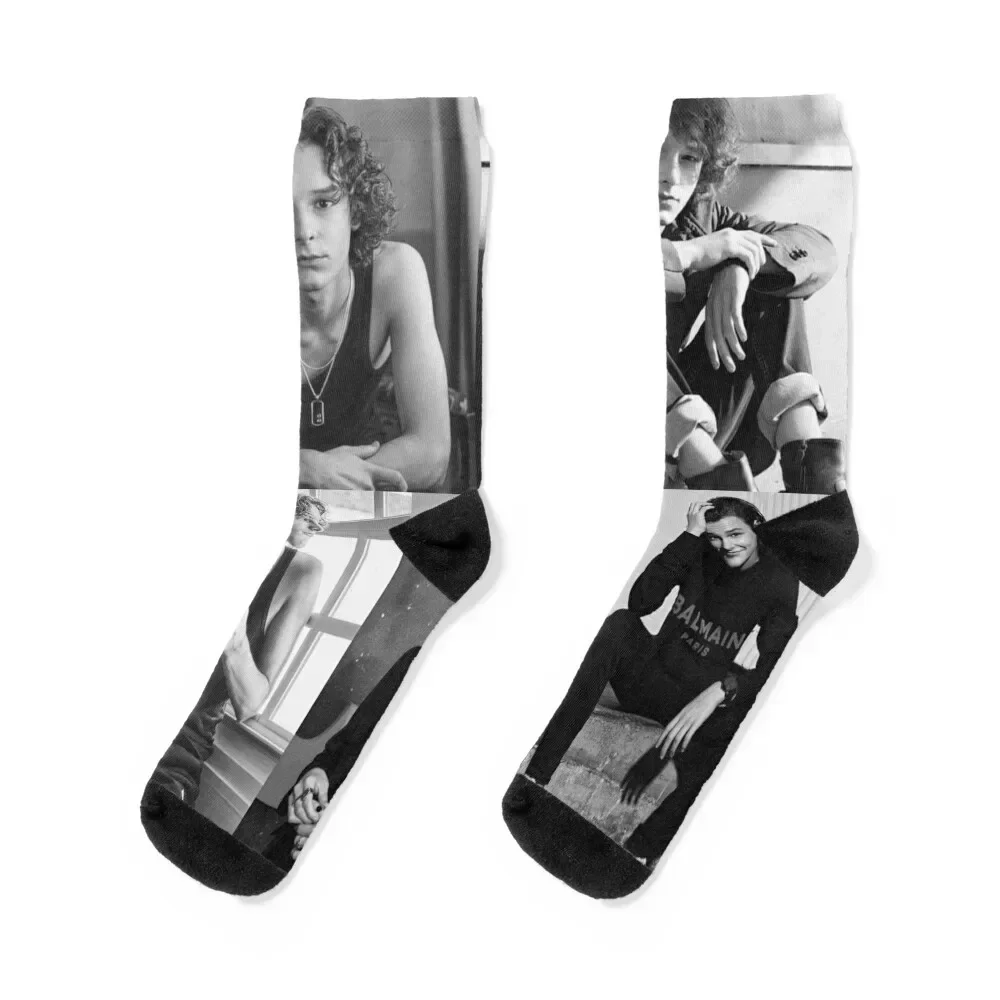 Calcetines Collage Mason Thames en blanco y negro, calcetines nuevos de Año Nuevo para niña y hombre