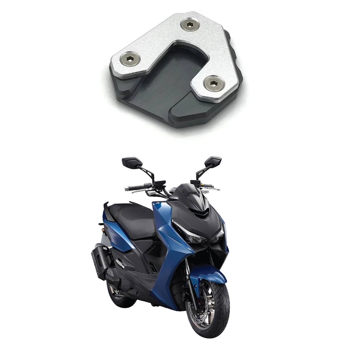 For KYMCO KRV180 2021 2022 Motorcycle Foot Side Stand Pad Plate Kickstand Enlarger Support Extension Blue