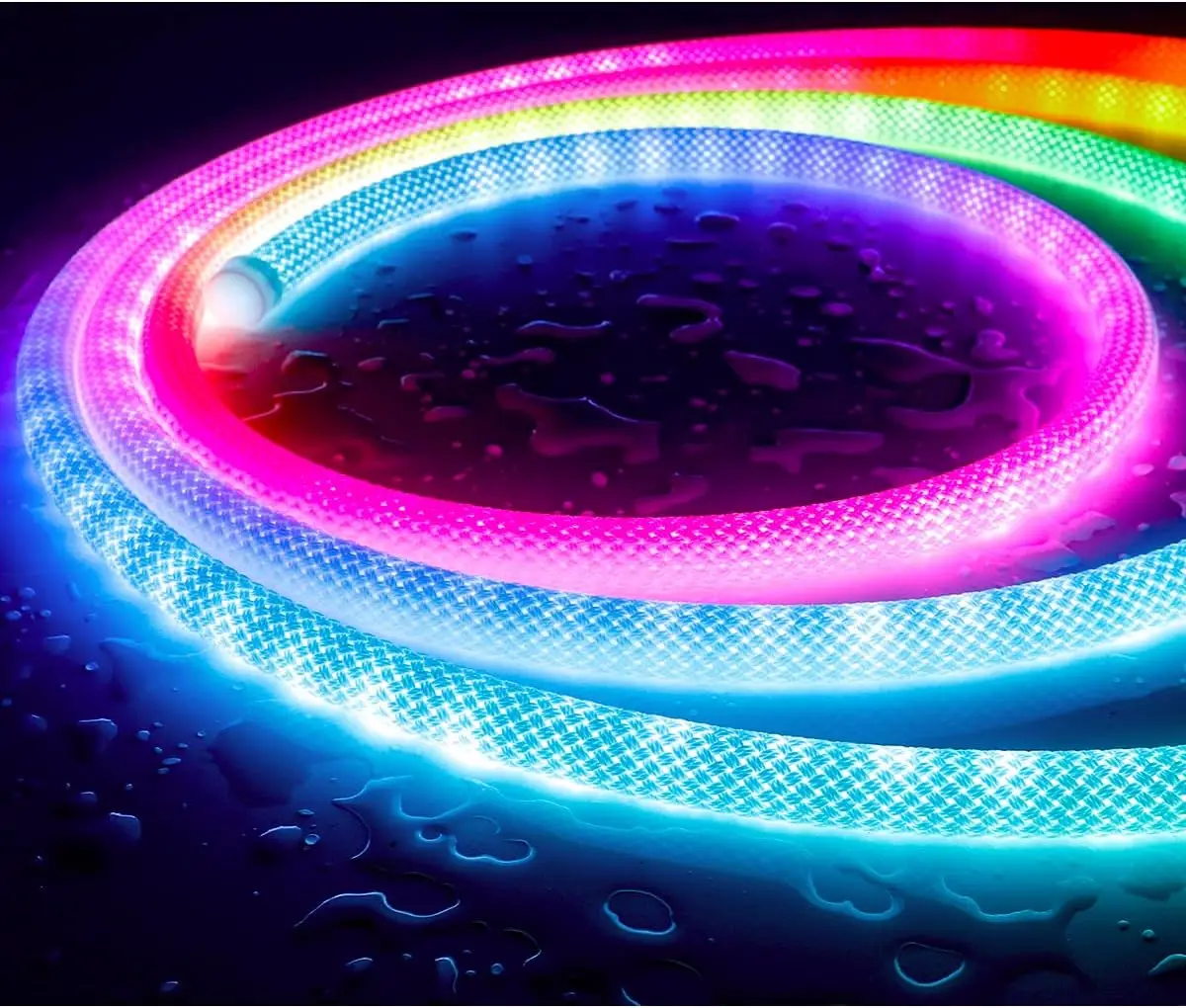 

16FT/5M 250LEDS 5V WS2811 WS2812B USB 360 Degree Round Reticulate Pattern Neon LED Strip Smart RGB Flexible APP+Remote+Control