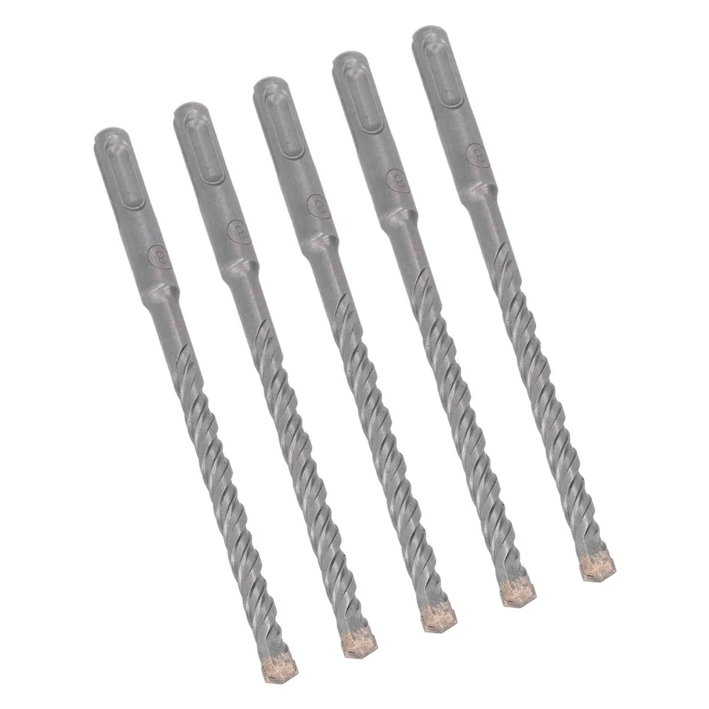 5pcs Carbide Tip Rotary Hammer Drill Bits Self Centering 160mm Length Masonry Drill Bits 5/32 Inch Diameter 2 Flute Design