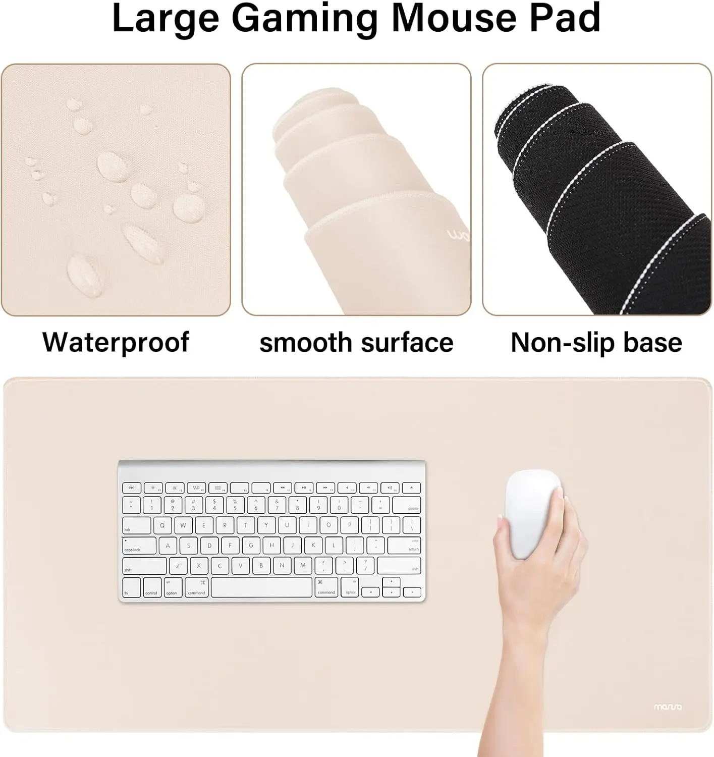 Mouse Pad Large 80*40cm Desk Pad Waterproof Non-Slip PC Computer Keyboard Gaming MousePad Soft Wrist Support for Home Office
