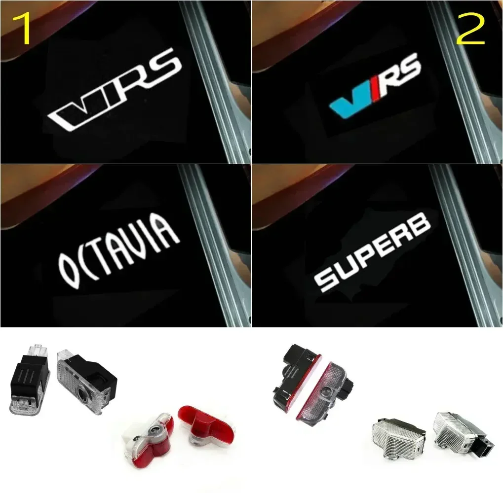 

2X For S-up-er-b B8 B6 B5 3U 3V 3T O-cta-vi-a A5 A7 2005-2024 2013 2022 2021 2020 Accessories Car LED Door Logo Projector Lights