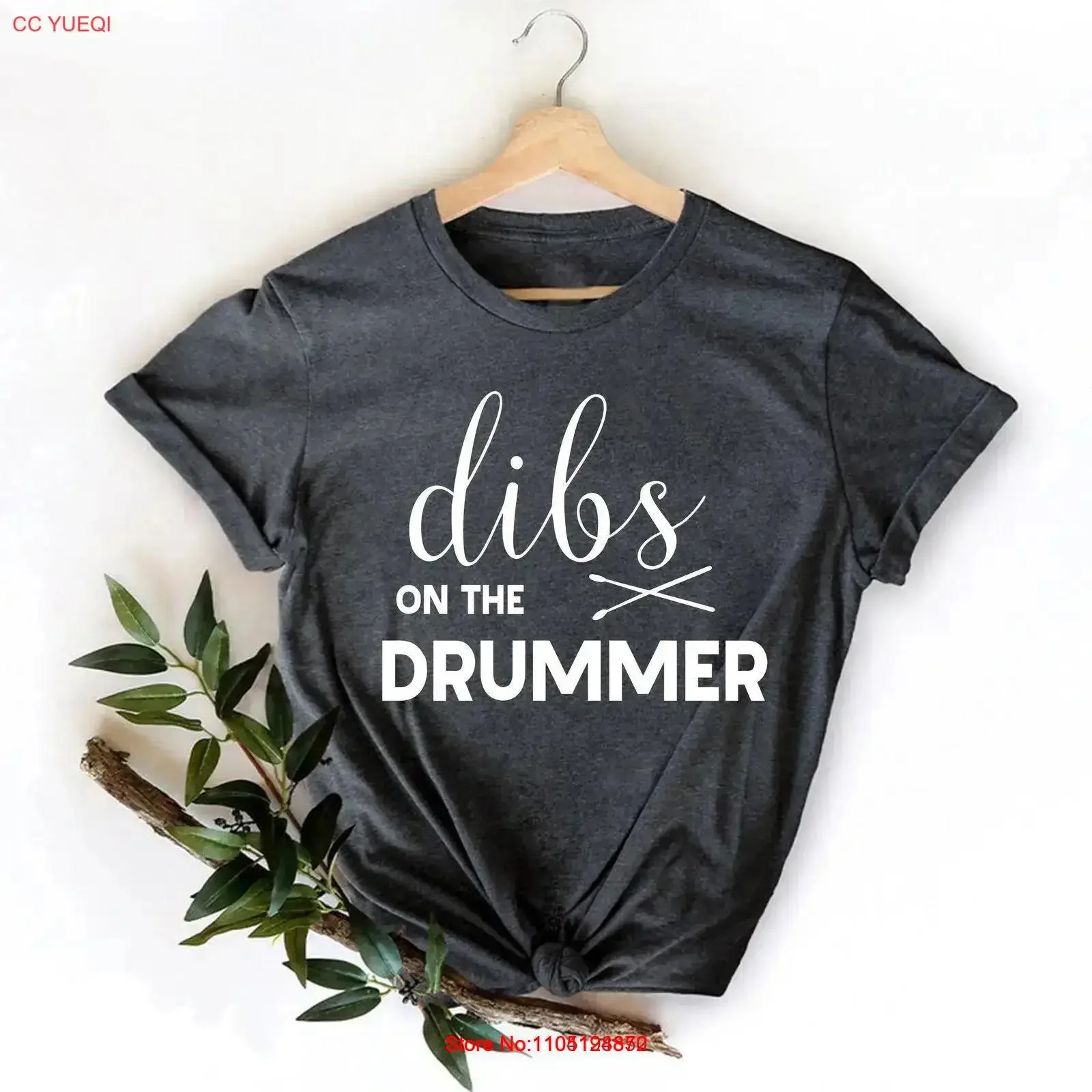 Dibs On The Drummer T Shirt Band Musician Girlfriend Drum Drumming vintage Washed designer clothes Versatile