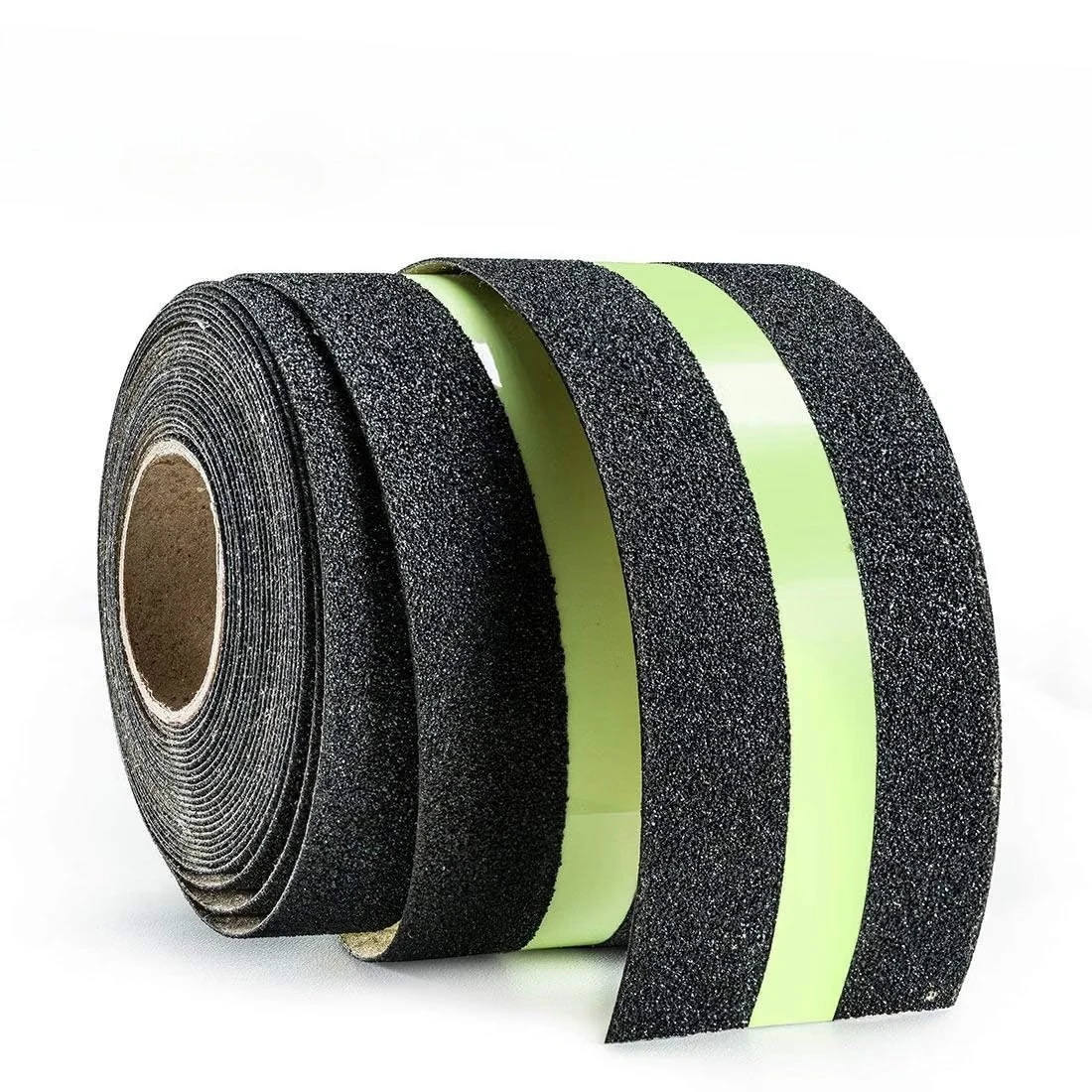 5/10M Anti Slip Traction Tape with Glow in Dark Green Stripe Friction Abrasive Adhesive for Stair Tread Step Indoor Outdoor