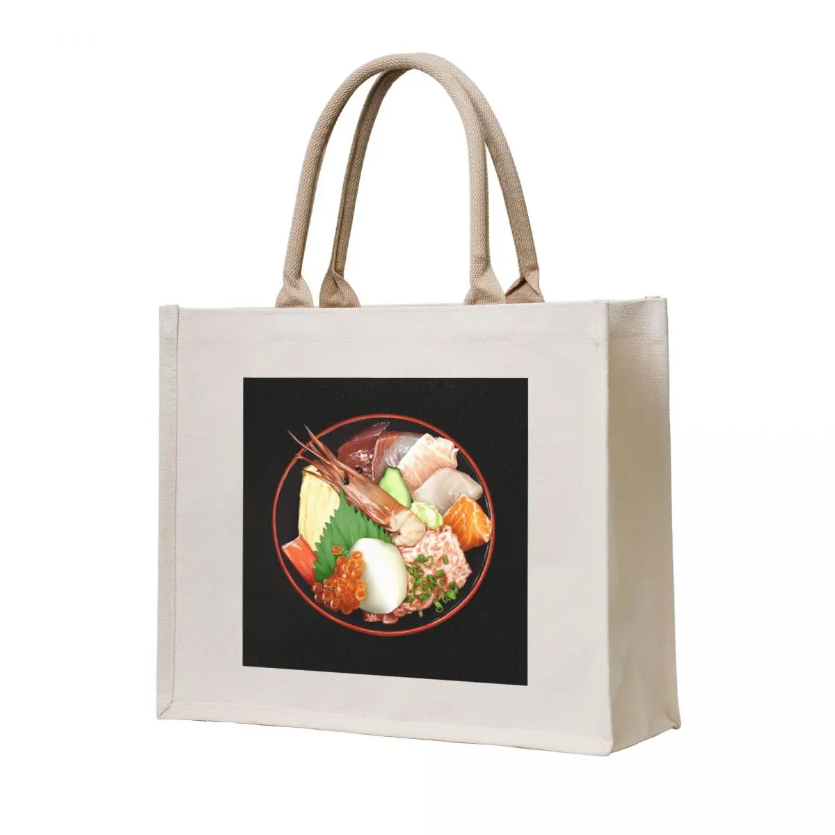 

Japanese Assorted Sashimi Rice Bowl Tote Bag hand bags Beach bag Shopper