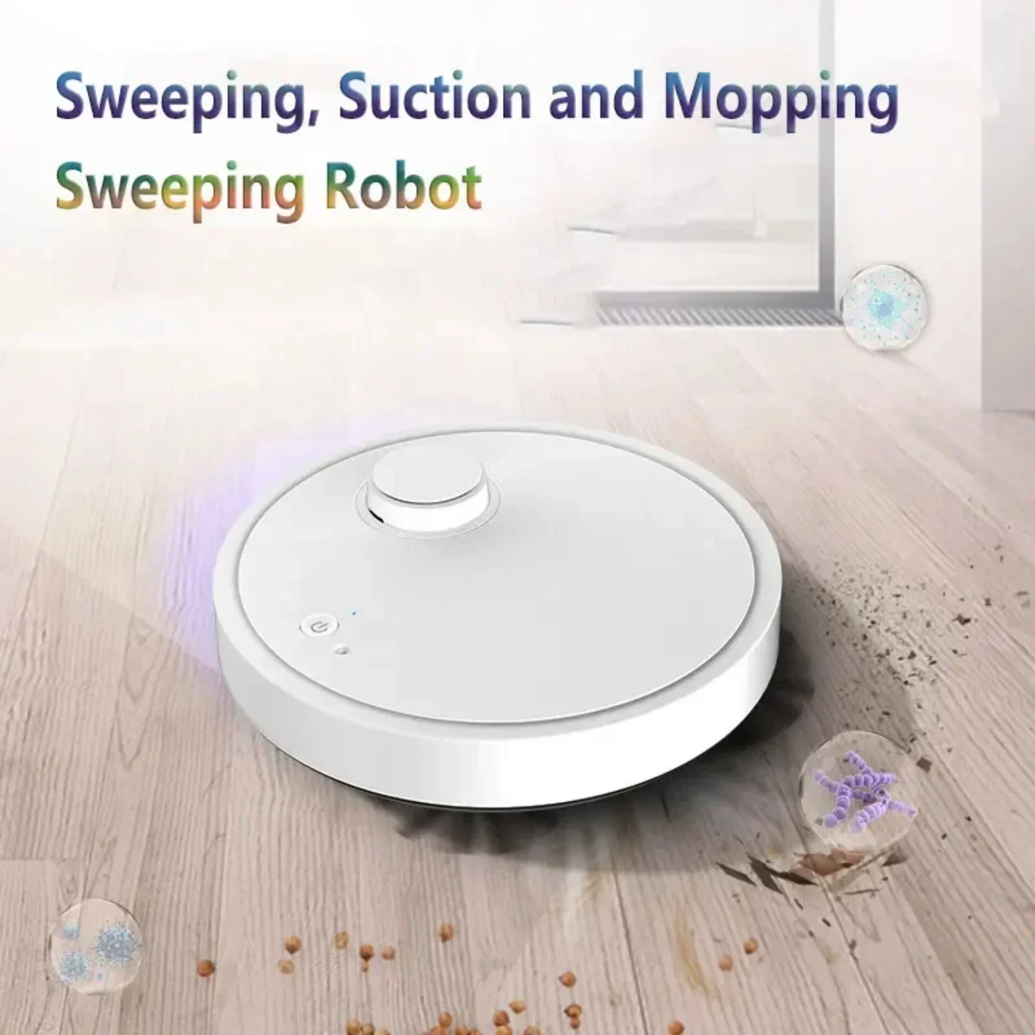 Ultra-thin 2023 Smart 3-in-1 Robot Vacuum Cleaner for Wet and Dry Cleaning - Wireless Sweeping and Mopping Machine with Automati