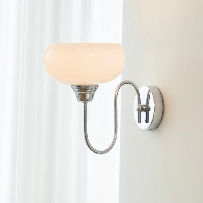 Imagem -03 - Lâmpada de Parede Francesa Pequena Creme Estilo Vidro Cabeceira do Quarto North Ouyang Hallway Light Decoração Retro Personalidade Led High-end