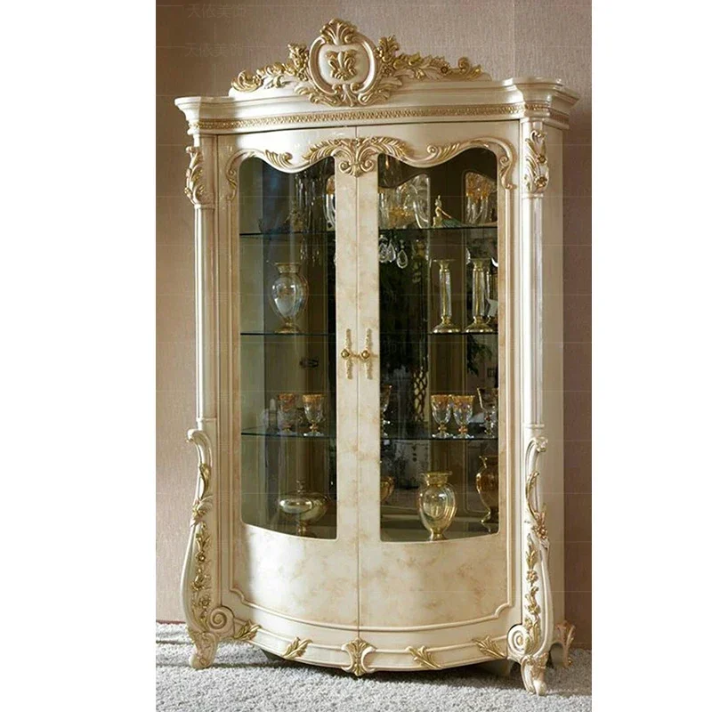 European style double door living room collection locker villa high-grade palace wine cabinet complete