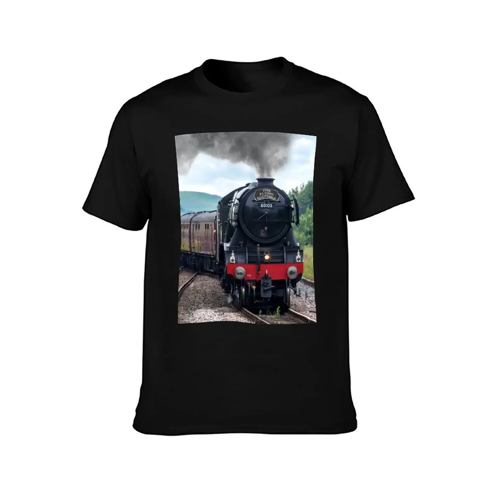 Flying Scotsman crossing the points T-Shirt Large Size Basic Casual T-Shirt