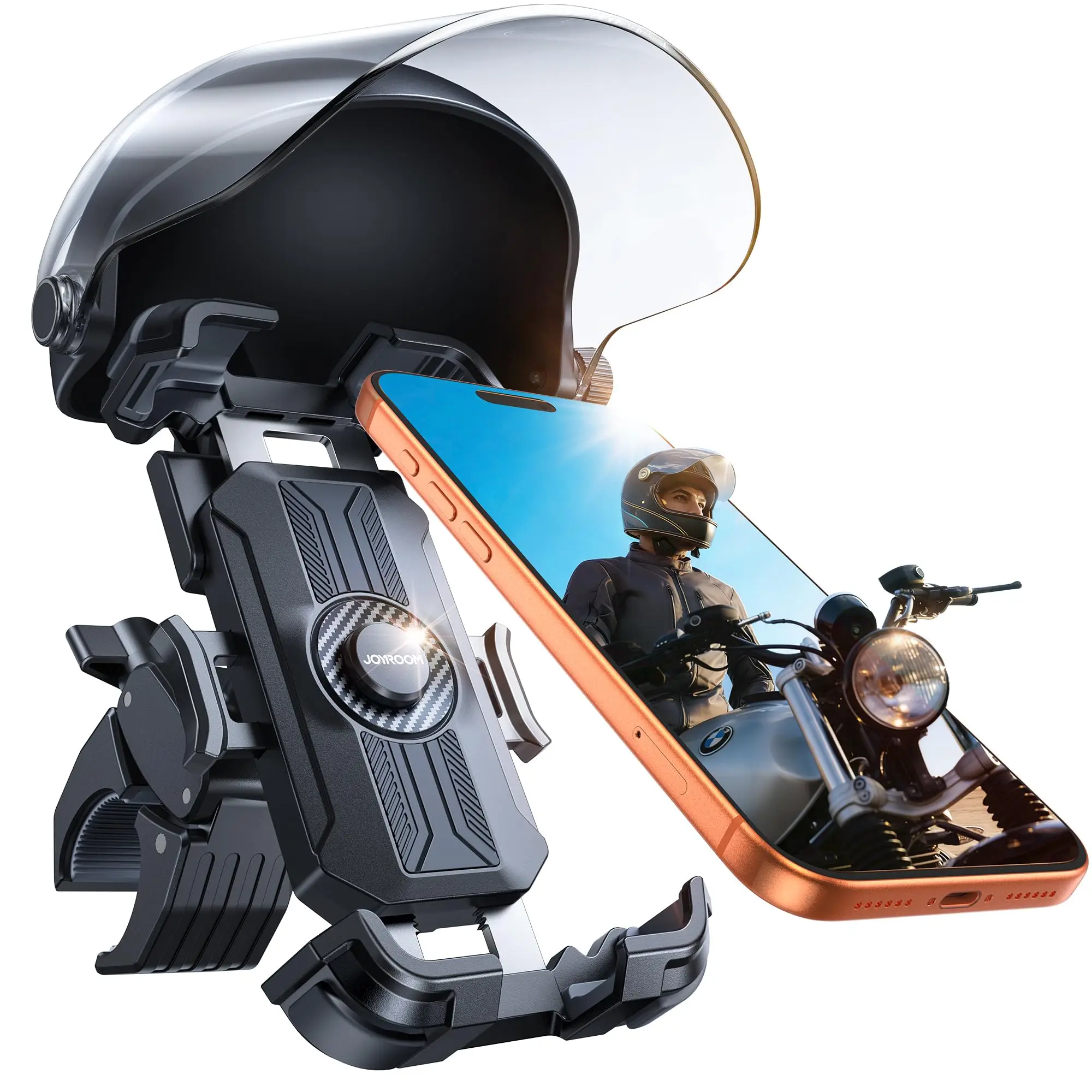 

Motorcycle Phone Mount Holder, [All-Weather Sunshade & Overheat Protection] Phone Holder for Motorcycle ATV Scooter