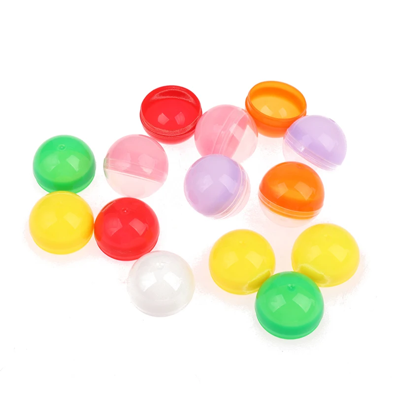 100Pcs 28/32/35/38mm Half Color Round Ball Empty Toy Vending Capsules Clear Balls Funny Toys For Outdoor Fun Sports