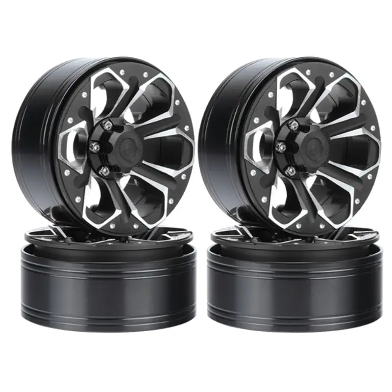 Compatible 4Pcs 115G/Pcs Heavy Duty 1.9 Beadlock Wheel Rim Hub for 1/10 RC Crawler Car SCX10 TRX4 D90 VS4-10,4