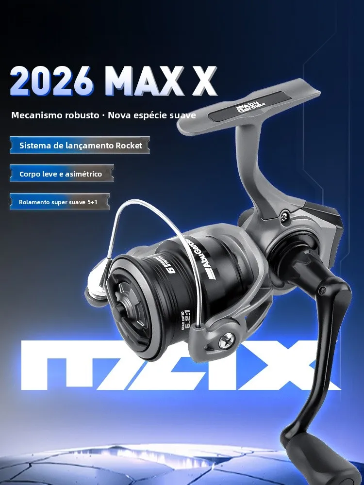 Carretilha de Pesca Abu Garcia 26 Modelos MAX com Boca Inclinada Sem Folga, Ultraleve, Tipo Rosca, Pequena para Arremesso Longo