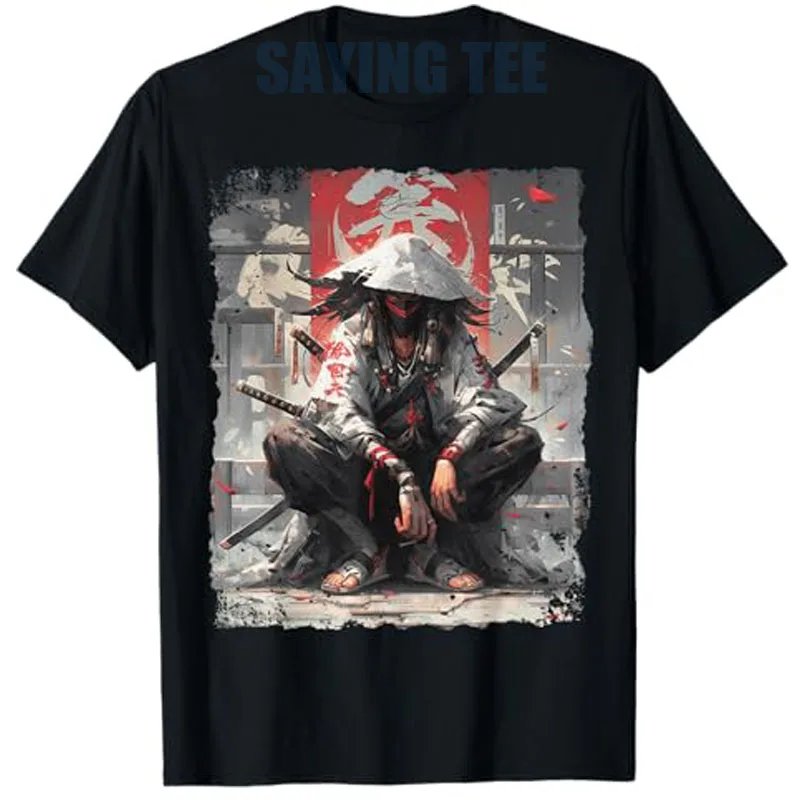 

Samurai Sword Katana Ninja Japan Manga Anime Streetwear T-Shirt Men's Fashion Japanese Cartoon Graphic Outfit Y2k Saying Tee Top