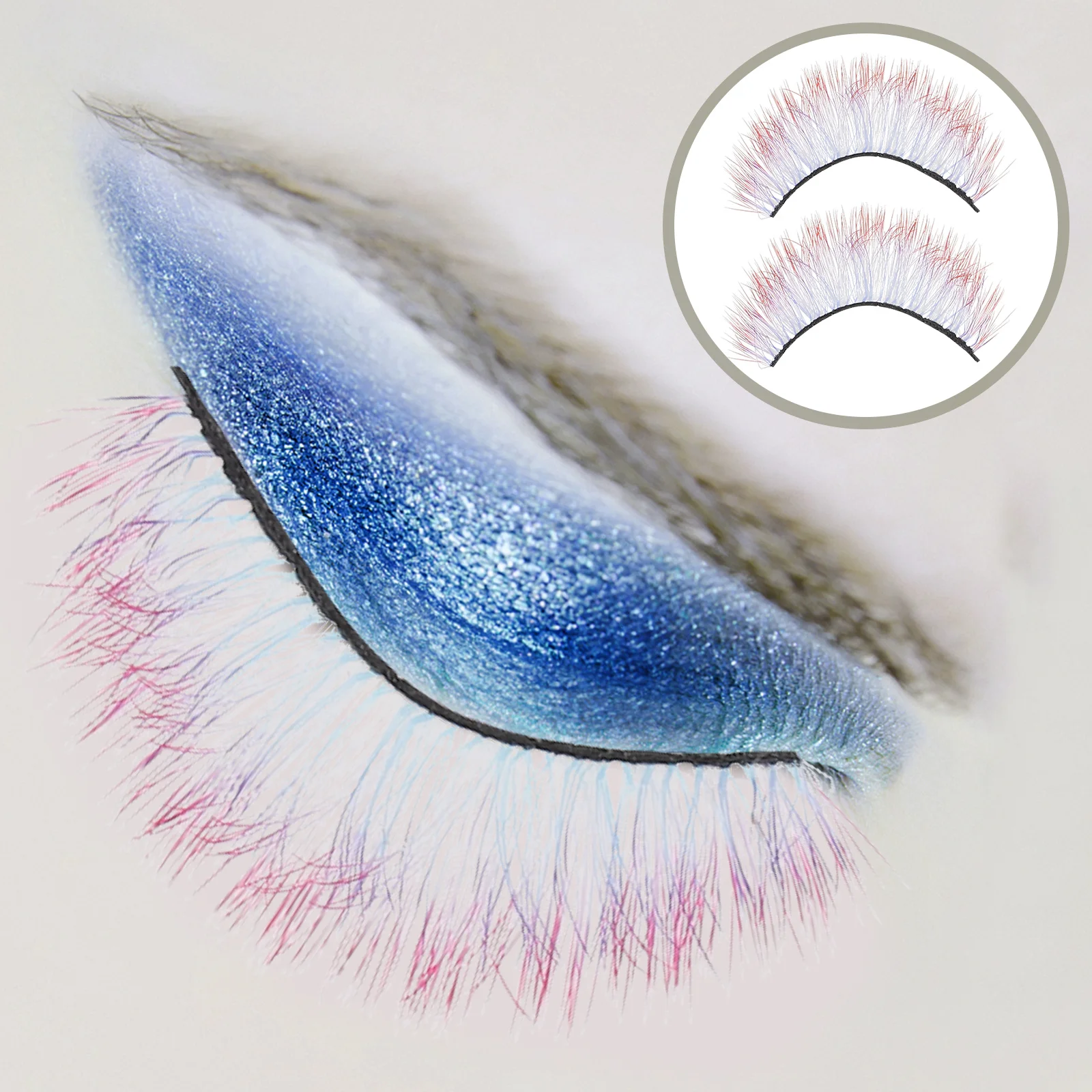 5 pares coloridos 3d cílios postiços cílios falsos para maquiagem dos olhos cosplay halloween palco desempenho festa usar cílios coloridos