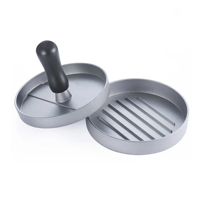 1 set of high quality round hamburger mold aluminum alloy hamburger meat beef BBQ burger meat press kitchen food mold