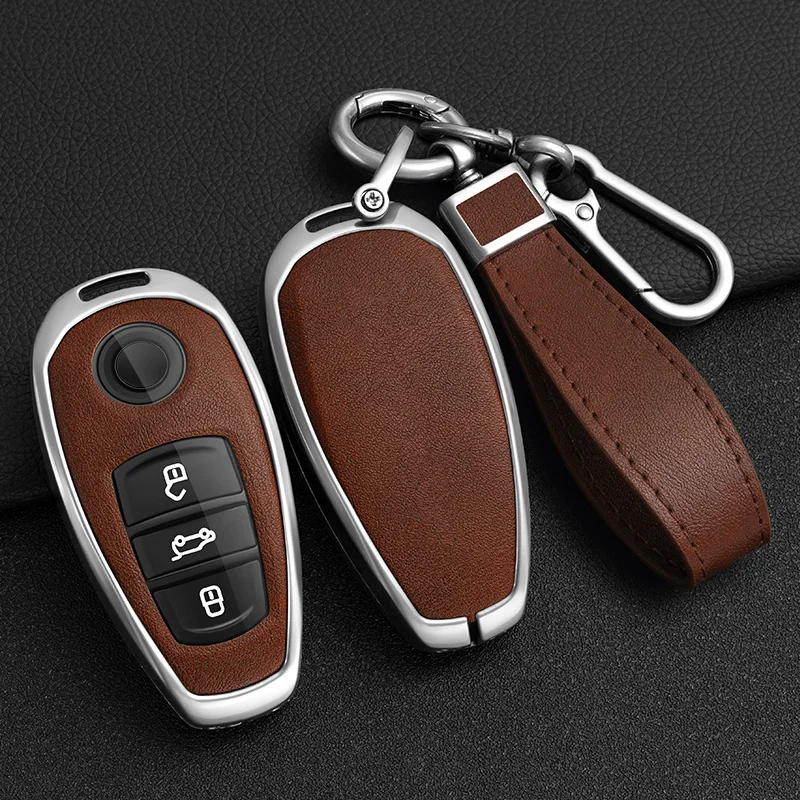 Alloy Car Key Case Cover Shell For VW Volkswagen Touareg 2011-2018 3 Buttons Auto Remote Shell Protection Accessories