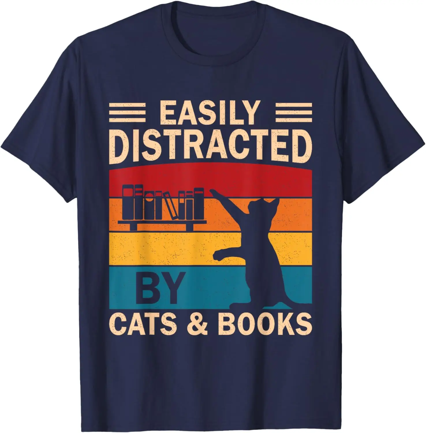 Cat Lover Tee Women Book Lover Reading Librarian Read T-Shirt