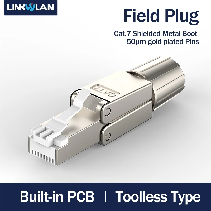 Lanceerde Nieuwe-RJ45 8P8C Unshield Afgeschermde Veld Connector - RJ45 Beëindiging Plug Voor Cat.6/6A/7 23AWG effen Installatie Kabel