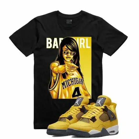 Nuova Maglietta Retrò Kings AJ4 Lightning Babygirl Nera Piccola 3XLARGE Limitata