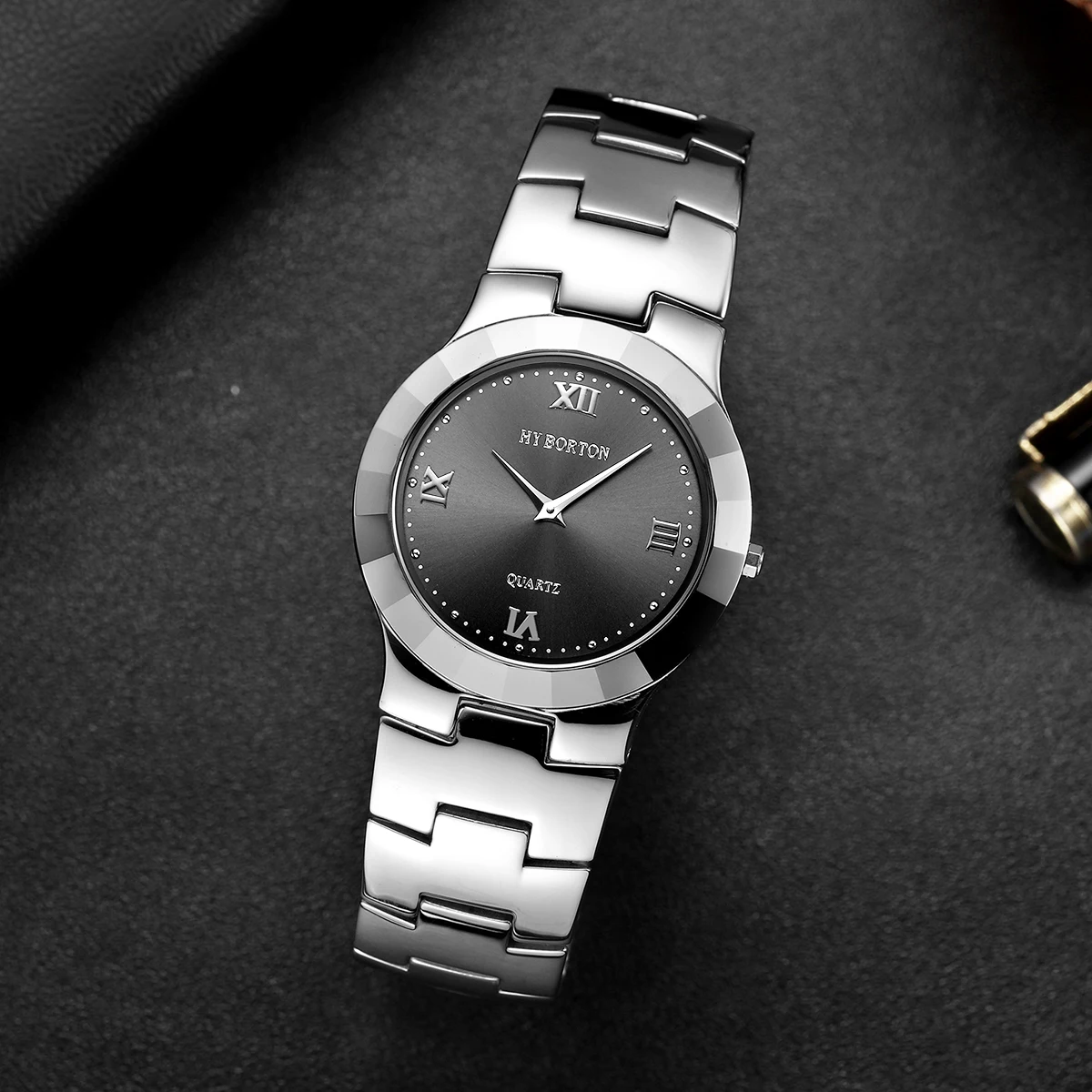 Мужские часы Oupai, круглый циферблат, ремешок из вольфрамовой стали, квадратные часы, швейцарский механизм, сапфировое стекло, универсальная, повседневная классика