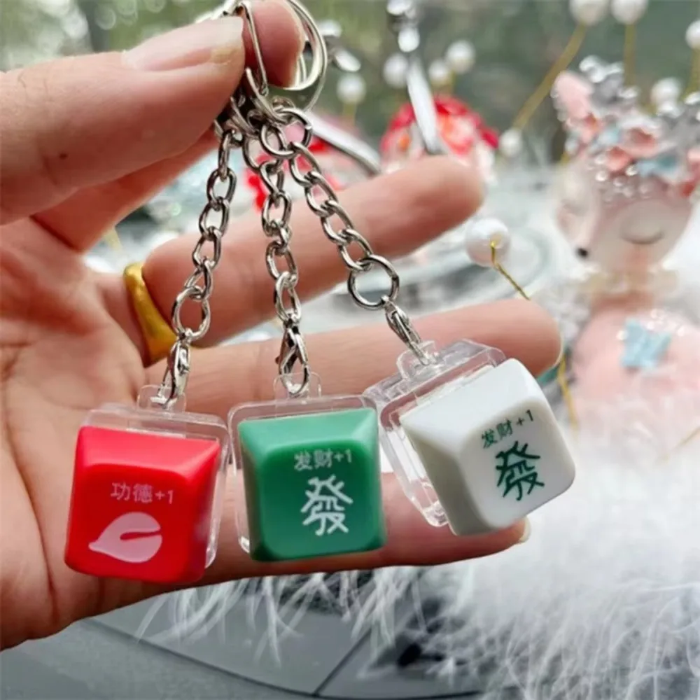 Mini Led Light Keychain Button Cap Stress Relief Keycap Pendant Wooden Fish Colorful Switches Fidget Button Gift
