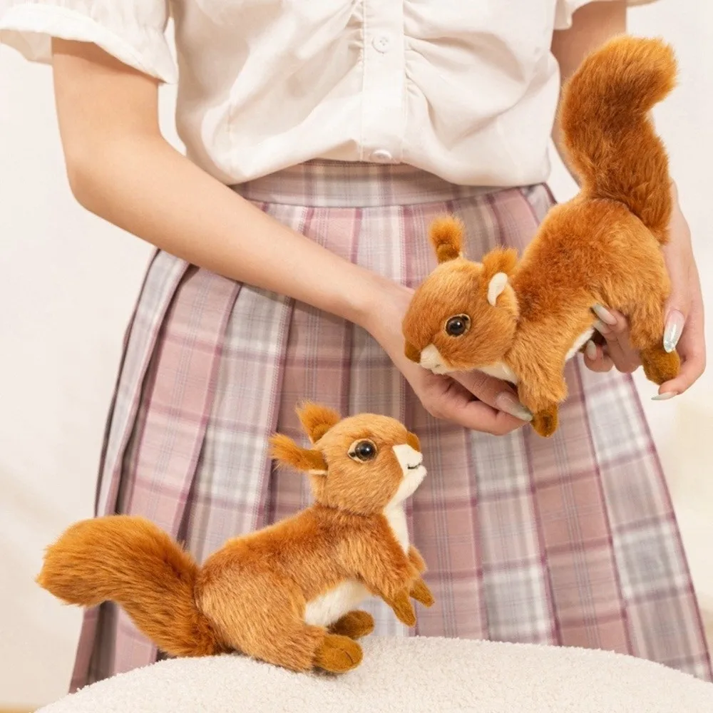 Creative 16cm Squirrel Soft Miniature Design Animal Sitting Squirrel Birthday Gift