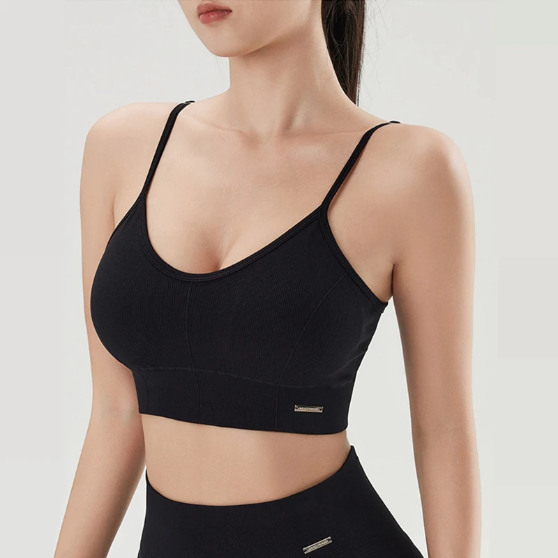 Women Seamless Sports Yoga Bras Adjustable Straps Workout Underwear Padded Running Tank Tops Elastic Gym Fitness Vest Sportwear
