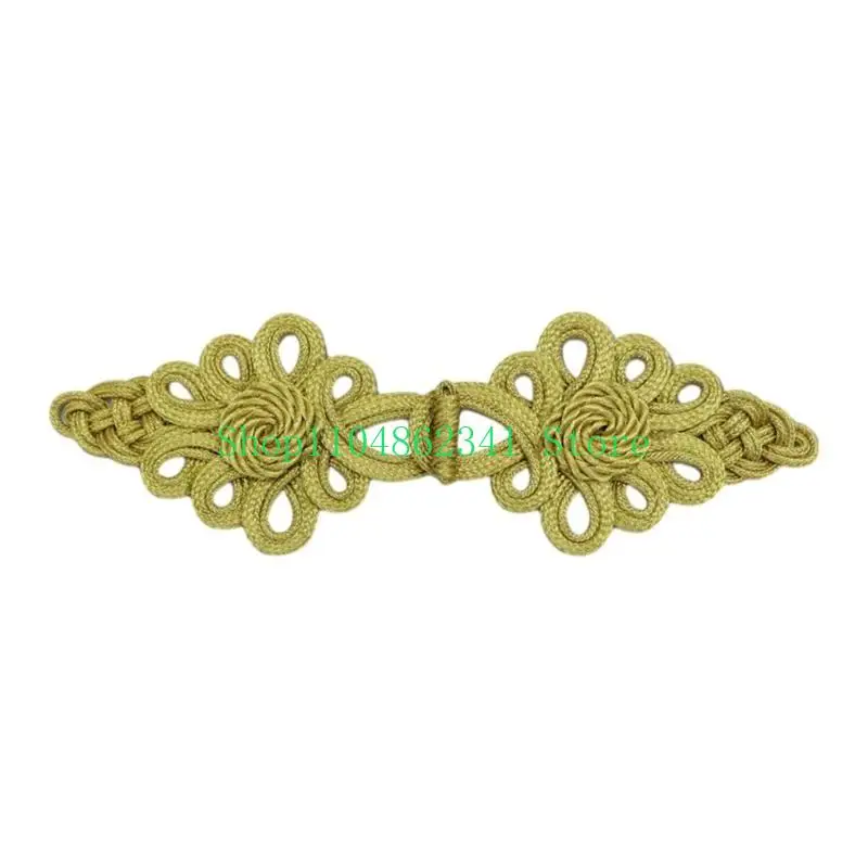 5ASD Китайский узел Cheongsam Button Tradition Ornament Ornament Золотые шелковые крепежи для шить