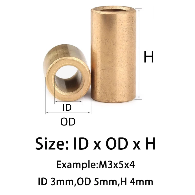 M3 M4 M5 M6 M8 M10 M12 M14 Brass Bushing Shaft Sleeve Washer Gasket Powder Metallurgy Oil Bearing Copper Sleeve for DIY Part