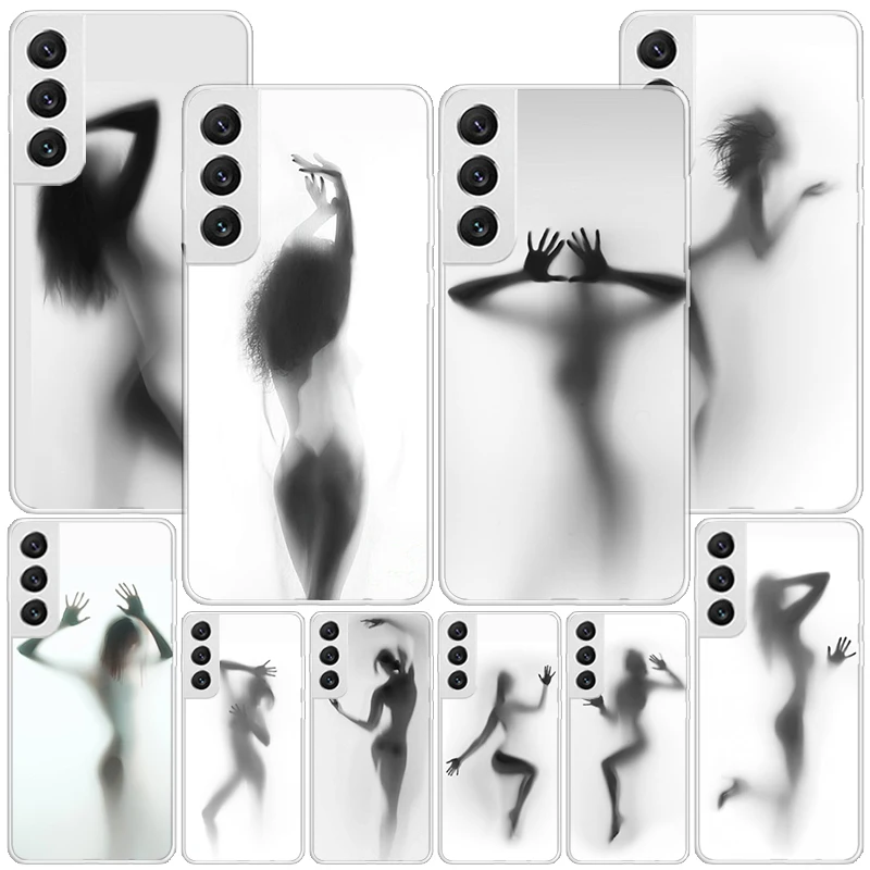 Woman Silhouettes Sexy Lady Girl Phnoe Case for Samsung Galaxy S23 S24 Ultra S22 Plus S21 S20 FE S10E S10 S9 S8 + Unique Cover C