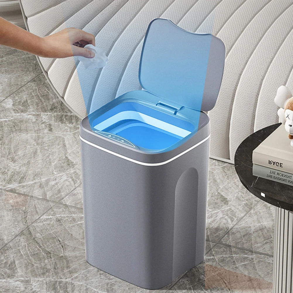 12/16/14L Bathroom Smart Sensor Trash Can 4 Opening Modes Automatic Garbage Bucket with LED Light For kitchen Toilet Wastebasket