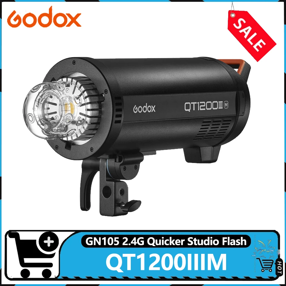Godox QT1200IIIM Flash Head GN105 2.4G Wireless Quicker Studio Flash for Photography Studio