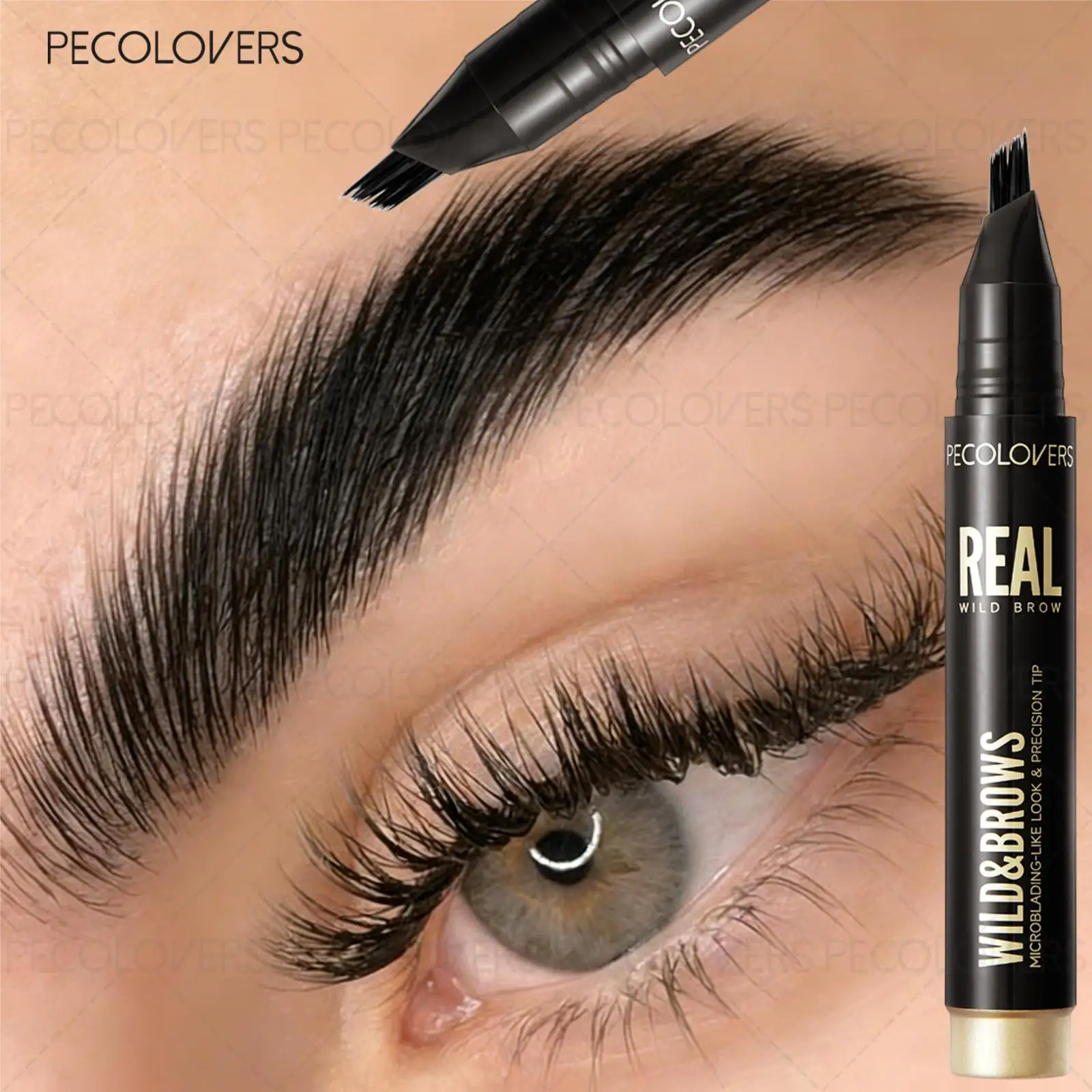 Multi Fork Liquid Eyebrow Pencil, Multi-color Selection, Filling The Gap in The Eyebrow Area,Distinct Eyebrows At Every Root