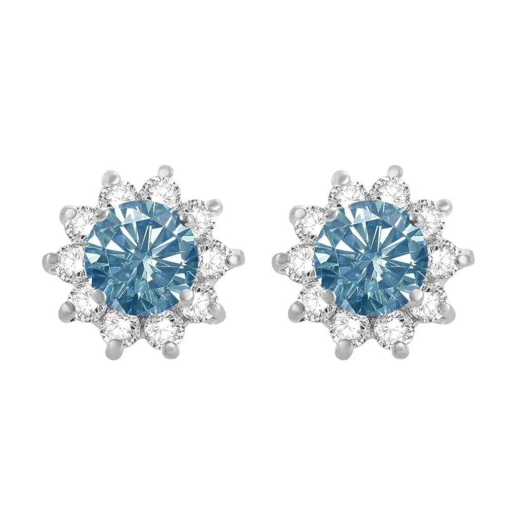 Solid 925 Sterling Silver Earrings Fully Set with Moissanite Elegant Gift for Any Occasion