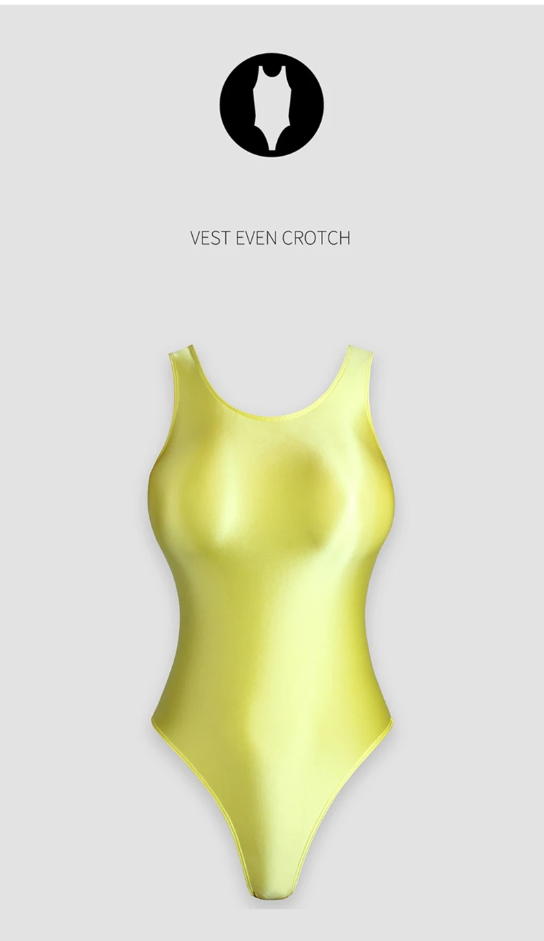 Maillot de Ballet Brillante para Mujer Adulta, Sin Mangas, Cuello Redondo, Corte Alto, Traje de Danza de Una Pieza para Entrenamiento y Actuación