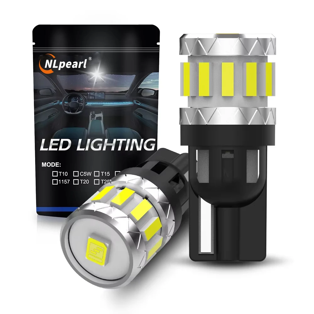 NLpearl 2x T10 W5W LED Bulbs Canbus Light Bulb Super Bright Car Interior Side Light 168 194 Dome Map Reading Lights 12V White