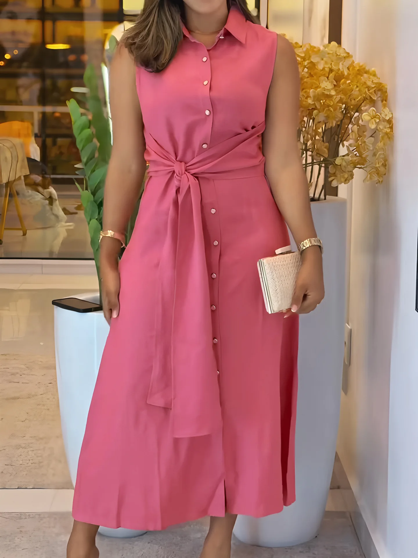 

Платье женское длинное платье трапециевидной формы Vestidos с отложным воротником без рукавов элегантное уличное платье Y2k на шнуровке с высокой талией вечерние